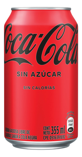 Refresco Coca-cola Sin Azúcar Lata 355ml 12 Unidades