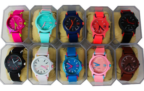 Kit 10 Relógios Feminino Esportivo Silicone Atacado+caixa