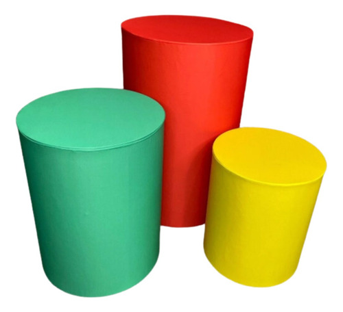 Trio Capas Para Cilindros - Vermelho Verde E Amarelo