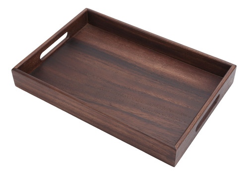 Bandeja De Té Rectangular De Madera Con Ranuras Para Servir