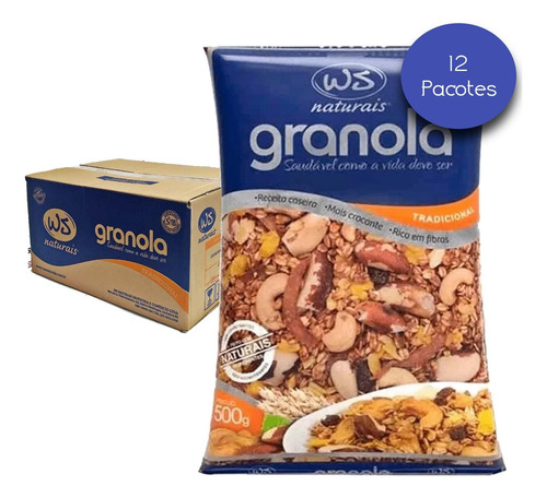 Granola Tradicional Ws Naturais 500g (12 Pacotes)