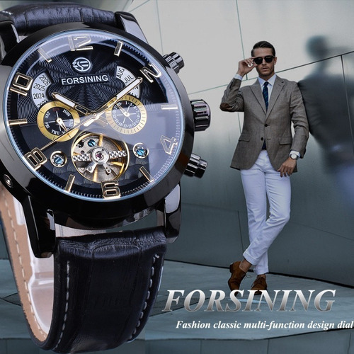 Relógios mecânicos de luxo Forsining Tourbillon