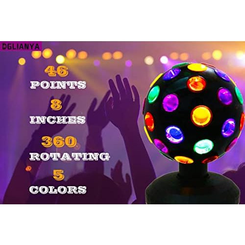 Disco Ball Lamp 360 Degree Motion Rotating Multi-colore...