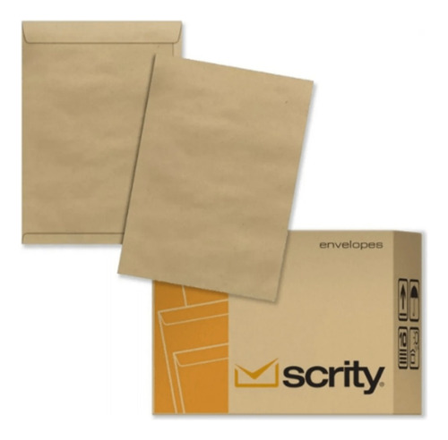 Envelope 8x11,5 Cm Kraft Natural Caixa 250 Unds Scrity Cor Kraft - Pardo