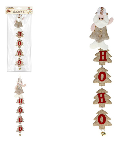 Decoração De Natal Fam Caramelo Cordao Ho Ho Ho 57cm
