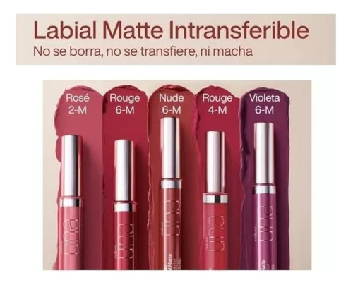 Labial Matte Intransferible Tono Rouge 6m Natura Una