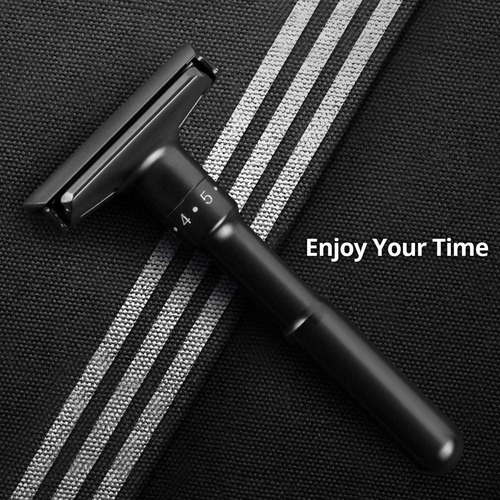 Qshave Adjustable Double Edge Safety Shaving Razor Deluxe Se