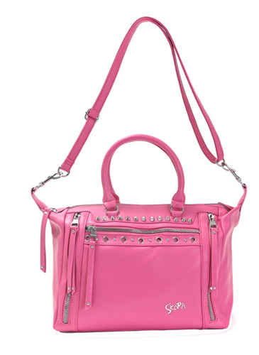 Cartera Dama Bolso Rosa Skora Pink Londres Tachas Bolsillos