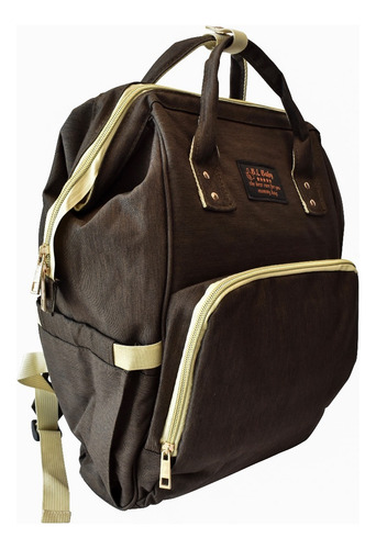 Bebes Pañalera Mochila Multiusos Amplia Unisex Color Marrón Oscuro Diseño De La Tela Liso