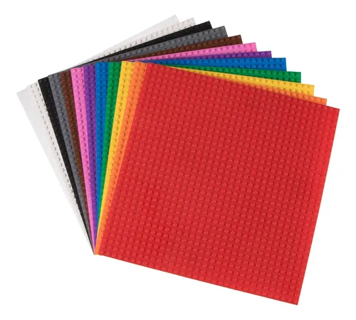 Lot De 12 Plaques De Base Colorées 25,4 Cm – Compatibles Avec Toutes Les Grandes Marques De Briques De Construction