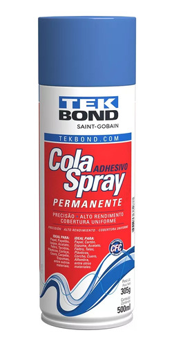 Cola Spray Permanente 305g/500ml Artesanato Tek Bond