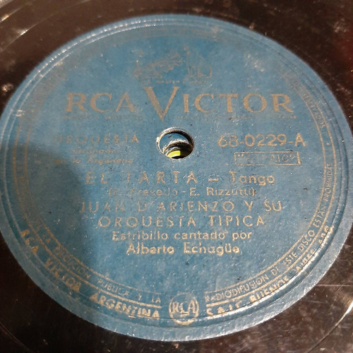 Pasta Juan D Arienzo Laborde Echague Rca Victor C177