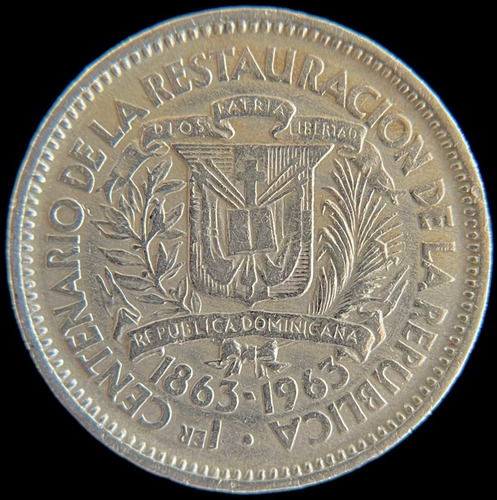 Republica Dominicana, 5 Centavos, 1963. Centenario Rep. Vf