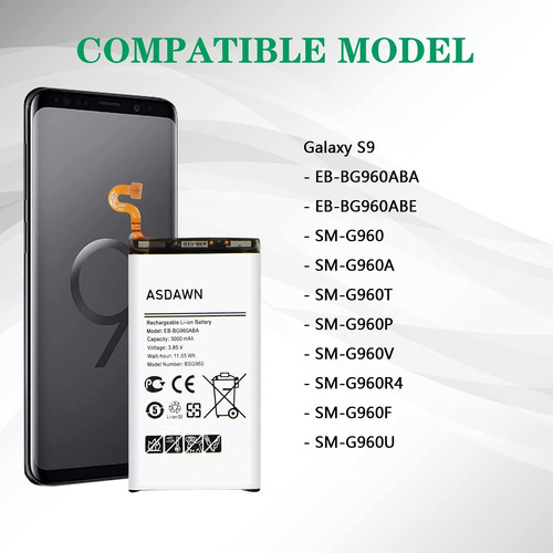 Batería Galaxy S9 Para Samsung Galaxy S9 Sm-g960 G960u/u1/a/