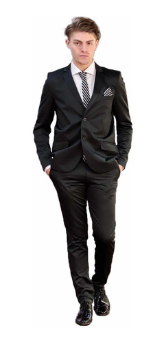 Imagen 1 de 5 de Traje Satinado Saco Pantalón