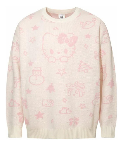 Patrón De Punto Jacquard Navideño De Sanrio Hello Kitty