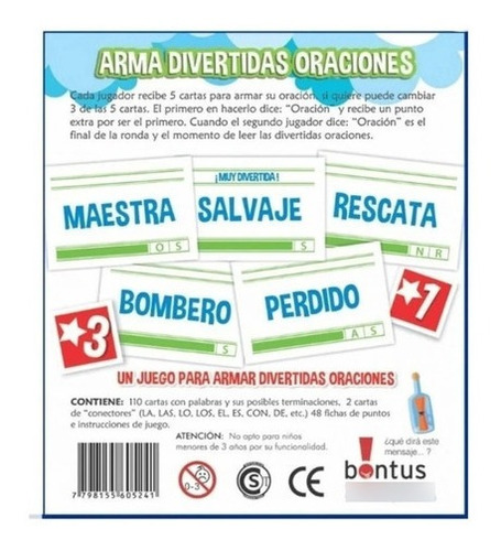 Imagen 2 de 2 de Juego De Mesas Arma Oraciones Bontus Playking