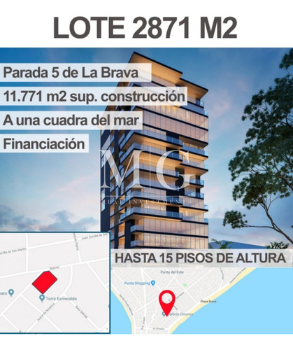 Lote Pda.5 Playa Brava Frente Al Mar Habilitado Pb+15 Pisos