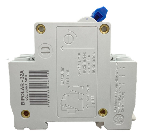 Disjuntor Bipolar Din 6a,10a,16a,20a,25a,32a,40a,50a,63a-1un