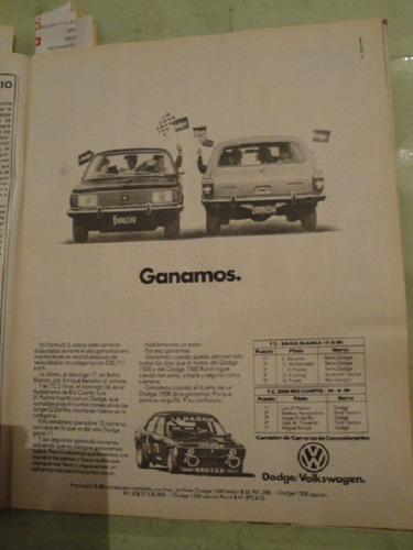 Publicidad Dodge 1500 Vw  Año 1980