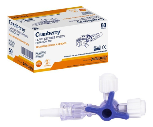 Llave De 3 Pasos Rotacion 360o Caja X 50 Unidades Cranberry