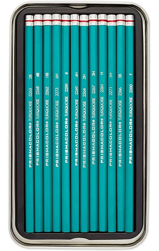Imagen 2 de 5 de Prismacolor Set 12 Lapices Grafito Turquoise Medium Graphite