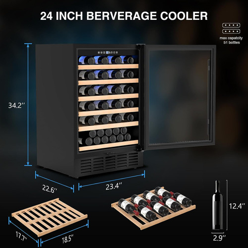 Cava De Vinos Refrigeración Botellas Latas 51 Botellas