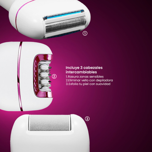Kit Depiladora Corporal Inalámbrica Recargable 3 En 1 Dw-dgs2 + Rasuradora Eléctrica Recargable Portátil Usb 2 Cabezales Dw-rs1