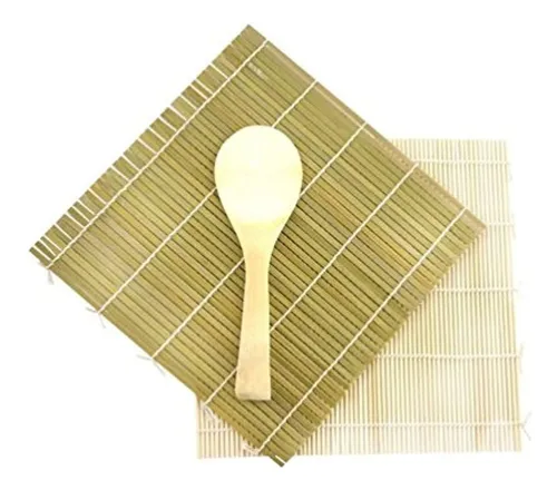 Greenyellow Bamboo Sushi Kit Rolling Mat Con Arroz Paddle Se Green/yellow