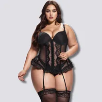 Comprar Espartilho Lingerie Plus Sexy Luxo Renda Bojo Entrega Rápida