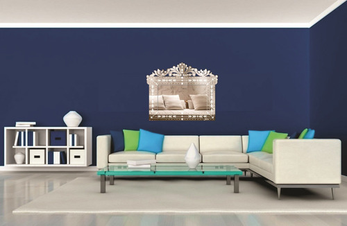 Imagem 3 de 5 de Quadro Espelho Veneziano Decorativo Sala 90x120 - 38.131