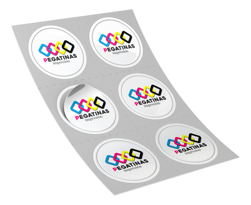 400 Sticker Pegotines 3cm Personalizados Circular O Cuadrado