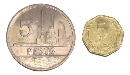 Monedas Colombia 5 Pesos Fechas 2 Piezas  Envío $55