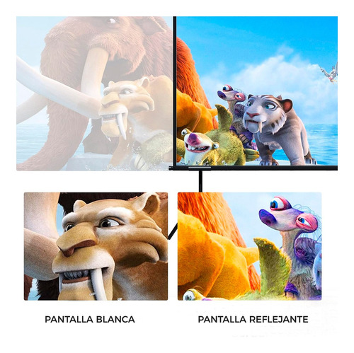 Pantalla De Proyección Hd 60'' Con Trípode Cortina Proyector