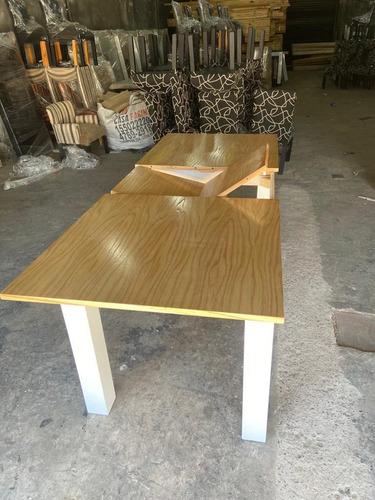 Imagen 9 de 9 de Juego De Comedor, Mesa Exten Color Paraiso+6 Sillas Chenille
