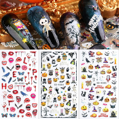 Halloween Nail Art Sticker Decals 5d Hollow Nail Art Supplie