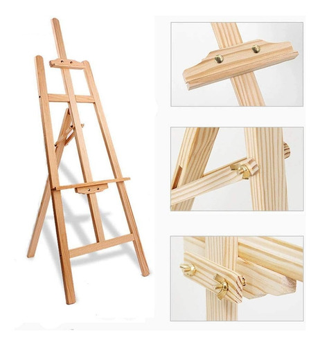 Caballete De Madera Profesionales Pinturas Para Pintar 150cm