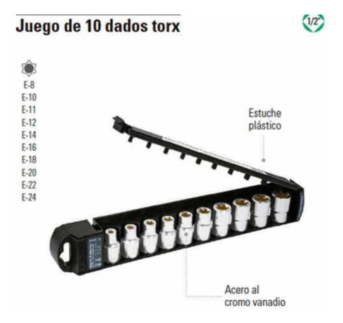 Dado Torx Hembra Encastre 1/2