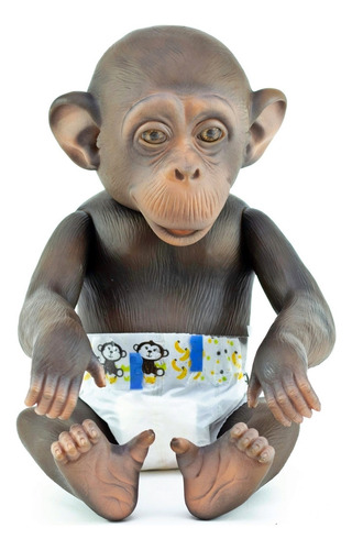 Boneco Macaco Little Caco Realista Com Bananinha - Omg Kids