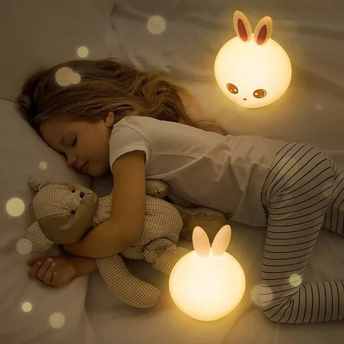 Lámpara De Conejo Rosa, Espanta Cuco Silicona -led Usb 8 Luz