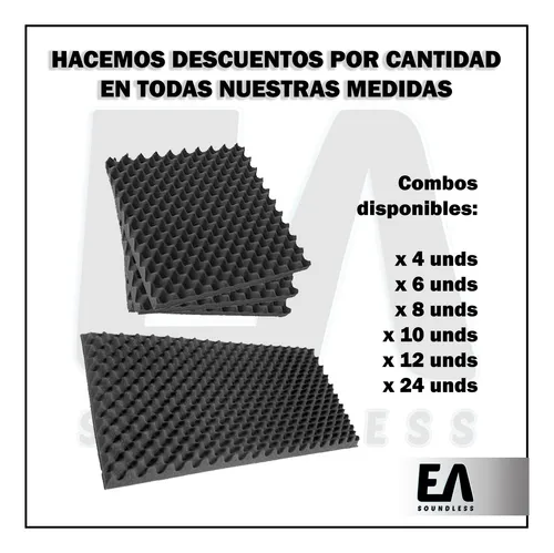 Combo X7 Espuma Acustica Para Estudio De 1x2mt Gabracion