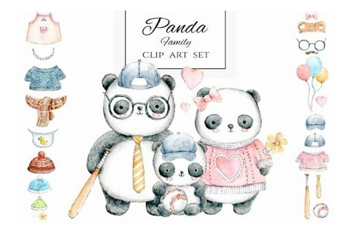 Kit Imprimible Scrap #02 - Panda Family Mix