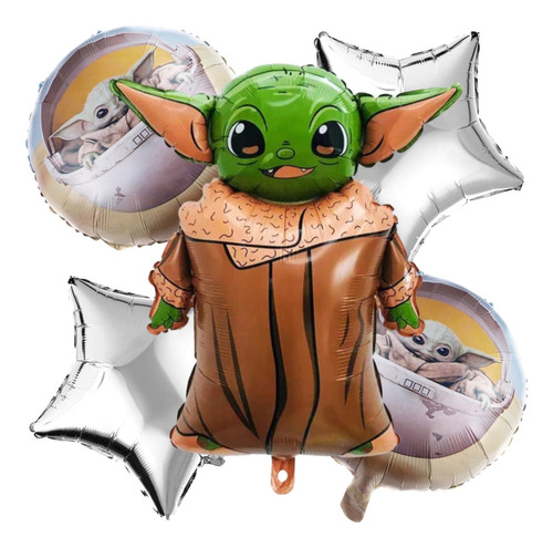 Kit 5 Globos Baby Yoda Star Wars Disney