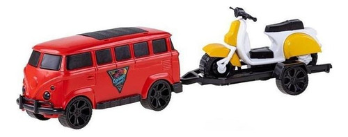 Brinquedo Kombi Com Lambreta Garage Summer Color Orange Toys