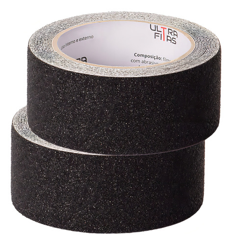 Kit 2 Faixa Tração Antiderrapante Preto 10m Para Escada Piso