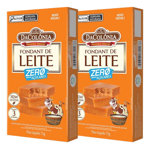 Fondant De Leite Zero Açúcar 75g Dacolônia - Caixa Com 12un