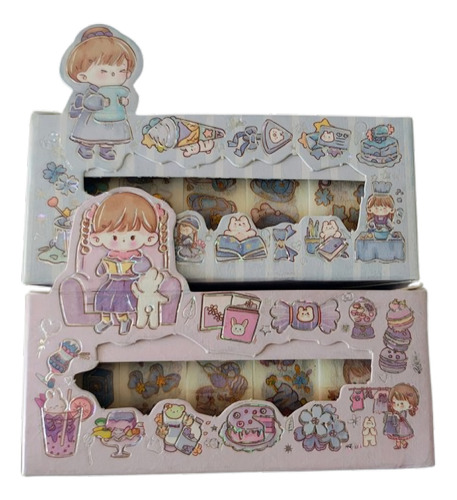 24 Washi Tape - 4 Cajas Mixto Washi Tape Kawaii Journal Variado Figuras