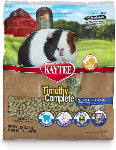 Alimento Kaytee Timothy Complete Cobayos 5 Lb / 2.27 Kg