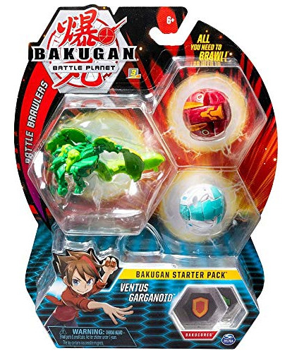 Bakugan Paquete De 3 Inicios, Ventus Garganoid, Criaturas Tr