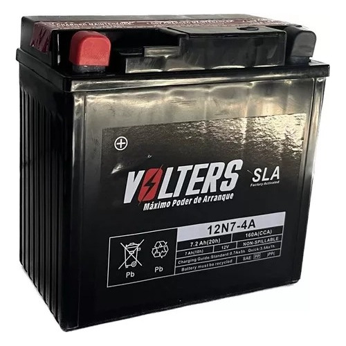 Bateria De Moto Volters 12n7-4a 12v 7ah